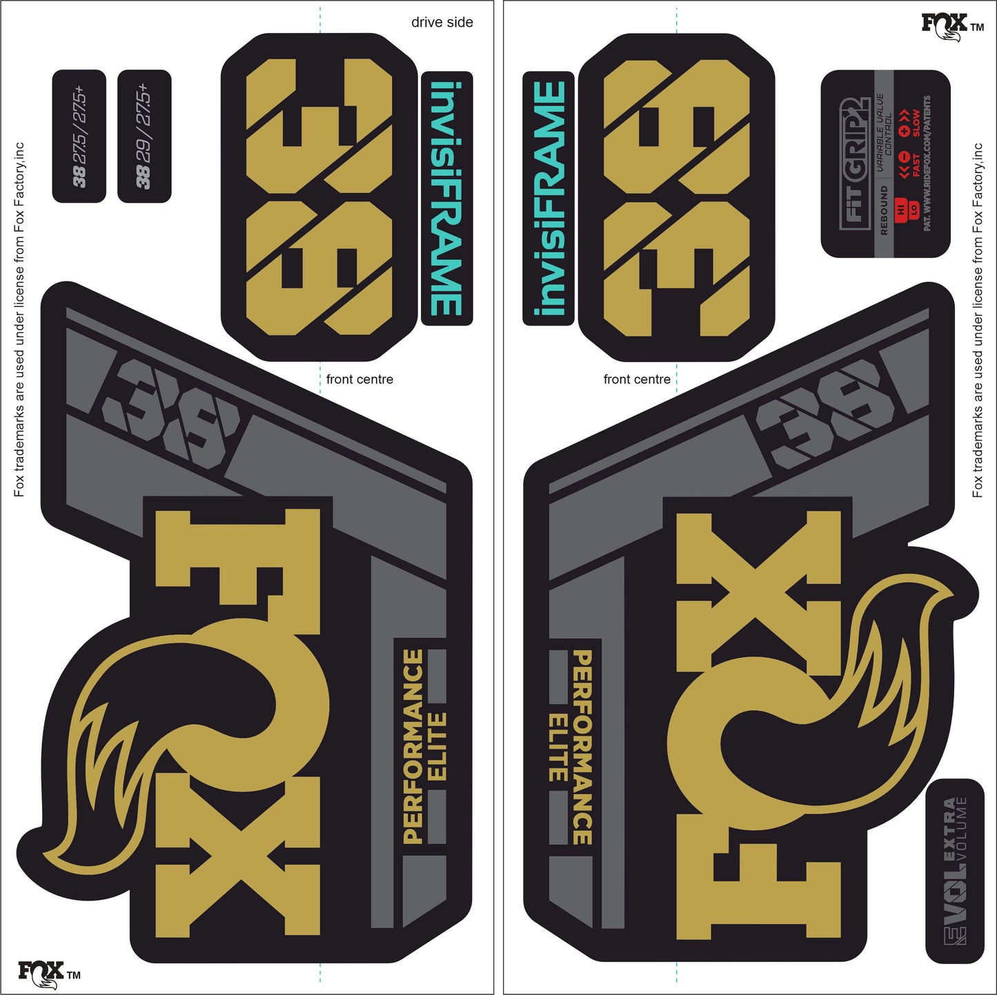 Fox 38 Performance Elite 2021 Decals