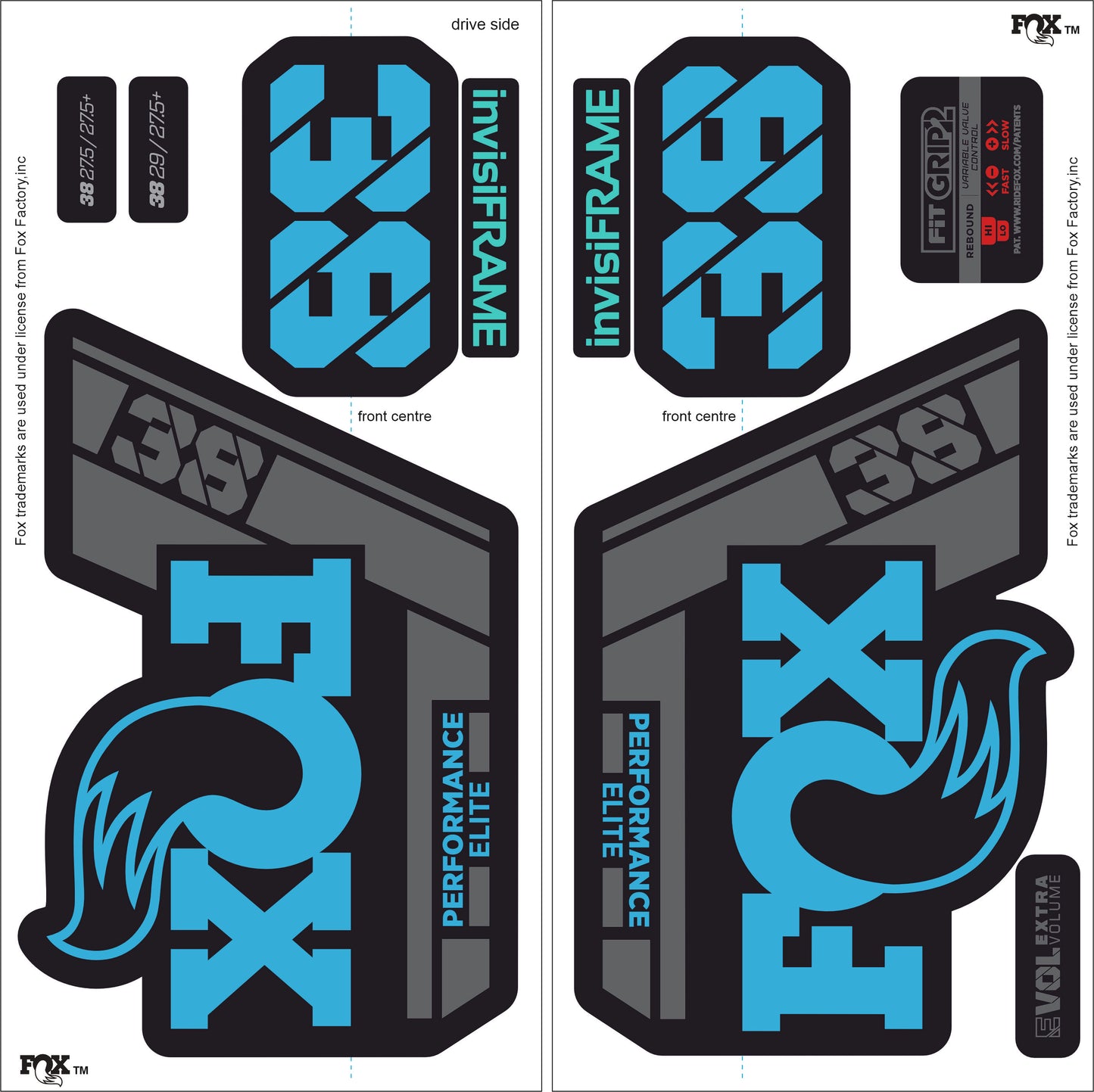 Fox 38 Performance Elite 2021 Decals