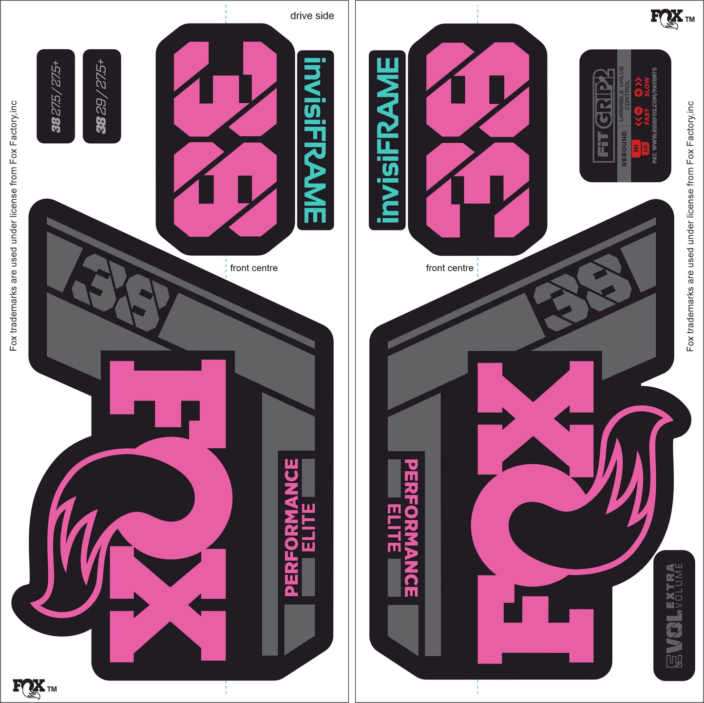 Fox 38 Performance Elite 2021 Decals