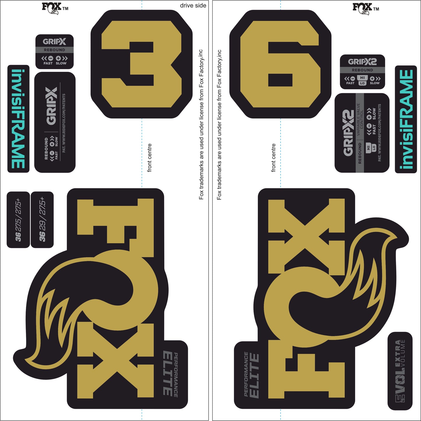 Fox 36 Performance Elite 2026 Decals