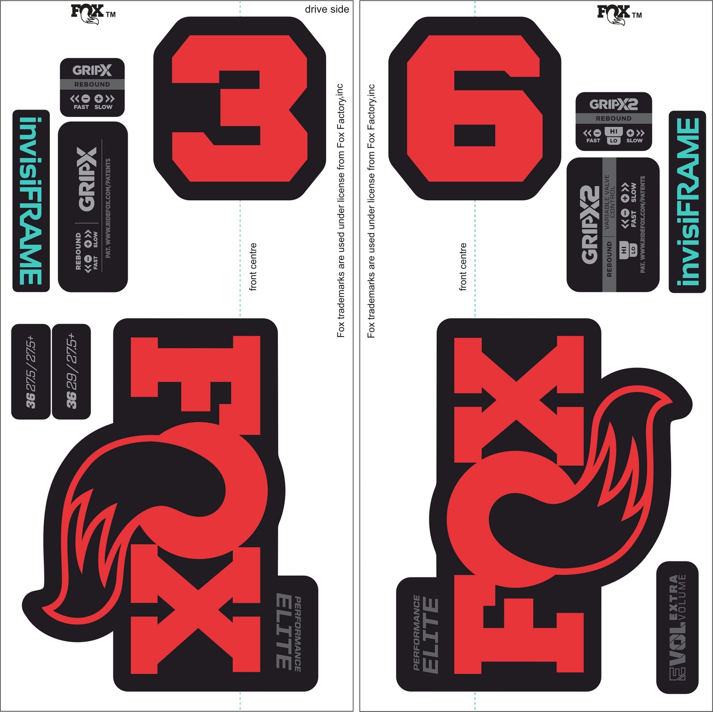 Fox 36 Performance Elite 2026 Decals