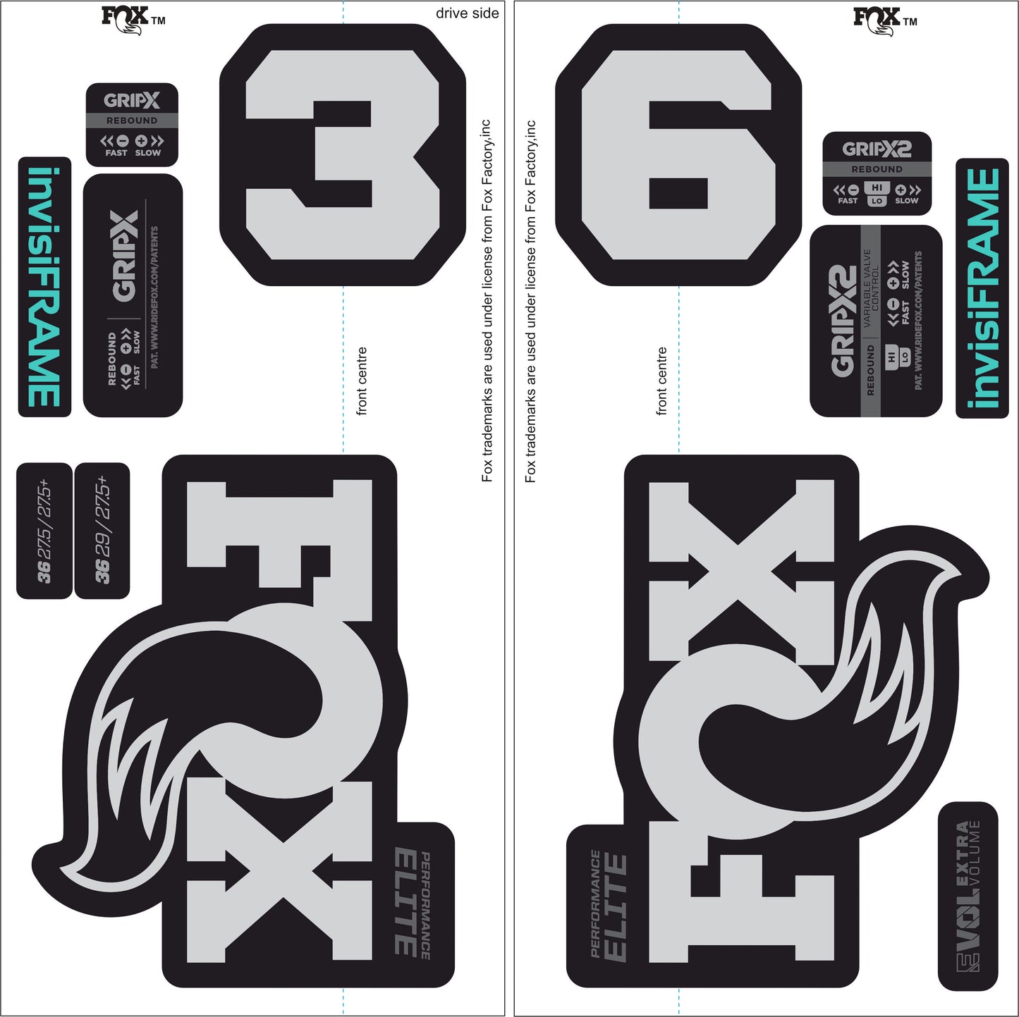 Fox 36 Performance Elite 2026 Decals