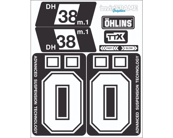 Ohlins DH38 M1 Fork Decals 2020/21/22/23/24